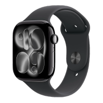 Apple Watch Series 11&nbsp;GPS&nbsp;46mm&nbsp;Jet Black Aluminium Case with Black Sport Band - M/L