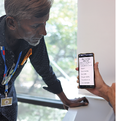 A customer making a digital transaction