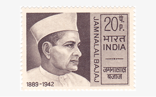 Jamnalal Bajaj with Mahatma Gandhi at Sevagram in 1941